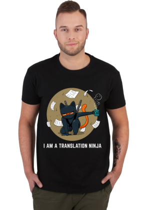 Czarny t-shirt/koszulka "I am a translation ninja"