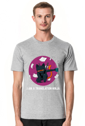 Szary t-shirt/koszulka "I am a translation ninja"