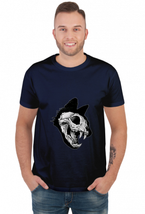 Skull Evil Cat koszulka męska