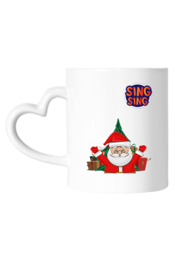 Świąteczny Kubek z Mikołajem (serce) SingSing