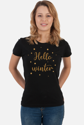 Hello Winter - witamy zimę - damska koszulka z nadrukiem
