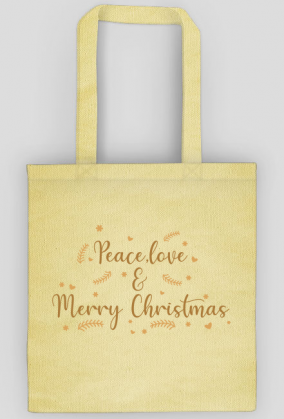 Peace Love and Merry Christmas - świąteczna torba z nadrukiem