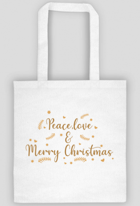 Peace Love and Merry Christmas - świąteczna torba z nadrukiem