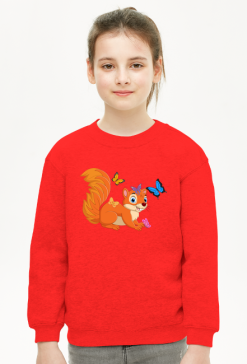 Bluza dziewczęca z motywem wiewiórki.