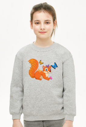 Bluza dziewczęca z motywem wiewiórki.