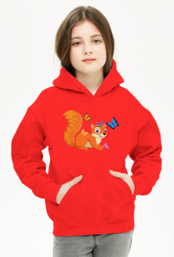 Bluza dziewczęca z motywem wiewiórki.