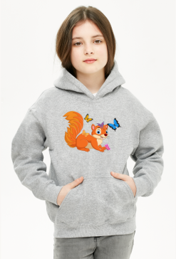 Bluza dziewczęca z motywem wiewiórki.