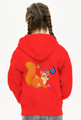 Bluza dziewczęca z motywem wiewiórki.