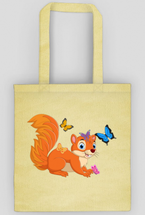 Eko Torba na Ramie z motywem wiewiórki.