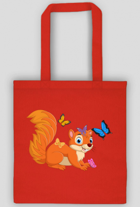 Eko Torba na Ramie z motywem wiewiórki.