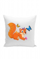 Poduszka z motywem wiewiórki.
