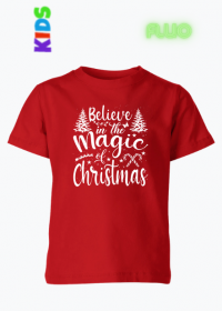 Koszulka dziecięca Fluorestencyjna z motywem świątecznym.