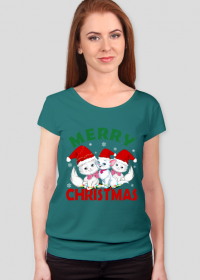 Koszulka damska z motywem świątecznym.