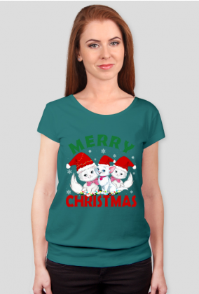 Koszulka damska z motywem świątecznym.