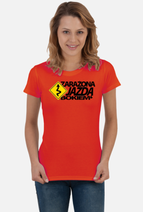 Zarażona jazdą bokiem black logo