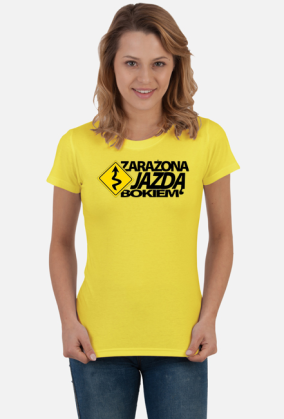 Zarażona jazdą bokiem black logo