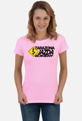 Zarażona jazdą bokiem black logo