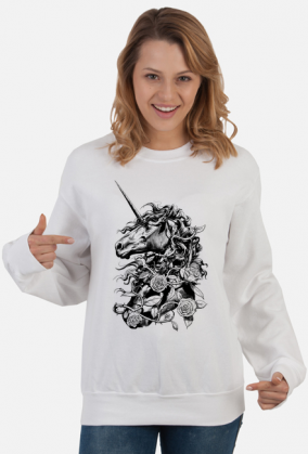 Czarny Jednorożec - bluza damska