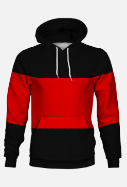 Bluza Kaptur Nostalgic czerwony pasek