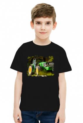 Koszulka z traktorem JOHN DEERE we mgle