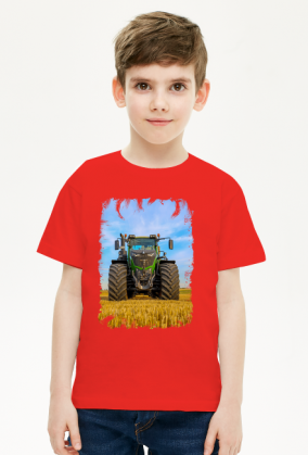 Koszu z traktorem FENDT na ściernisku
