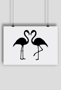 Plakat - flamingi