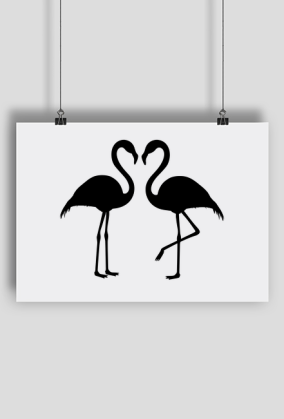 Plakat - flamingi
