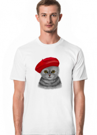 Koszulka - kot w berecie