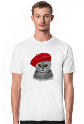 Koszulka - kot w berecie