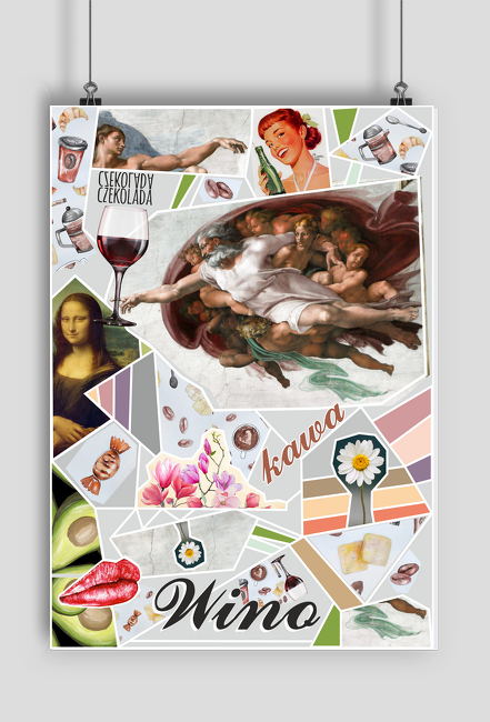 Plakat do kuchni - wino, kawa, czekolada