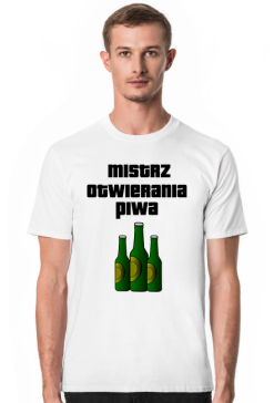 Koszulka męska mistrz otwierania piwa