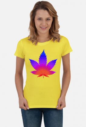 Koszulka damska liść konopi