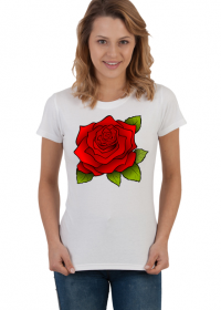 Koszulka damska czerwona róża