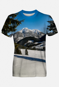 Koszulka męska FUL PRINT Góry zimą