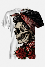 Woman skull with flower