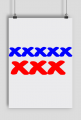 XXXXX XXX Plakat Pionowy Biały