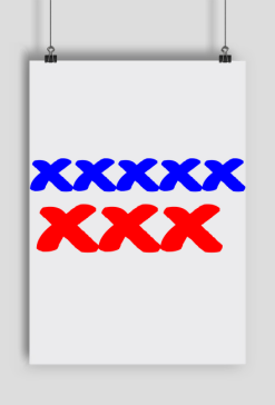 XXXXX XXX Plakat Pionowy Biały