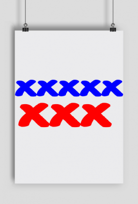 XXXXX XXX Plakat Pionowy Biały