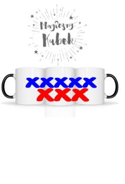 XXXXX XXX Magiczny Kubek z Dużym Napisem