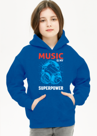 Music is my Superpower Bluza dziecięca z kapturem