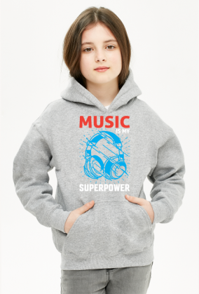 Music is my Superpower Bluza dziecięca z kapturem