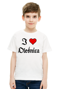Koszulka dziecieca t-shirt unisex I love Olesnica