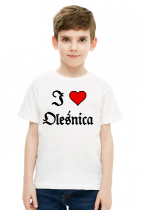 Koszulka dziecieca t-shirt unisex I love Olesnica