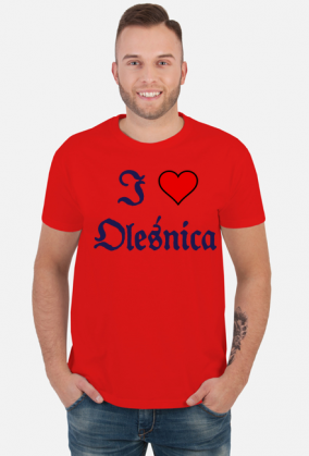 T-shirt koszulka z krotkim rekawem I love Olesnica