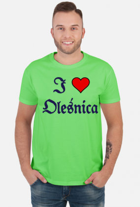 T-shirt koszulka z krotkim rekawem I love Olesnica