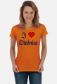 Damska koszulka t-shirt z krotkim rekawkiem I love Olesnica