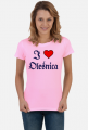 Damska koszulka t-shirt z krotkim rekawkiem I love Olesnica