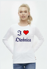 Damska koszulka z dlugim rekawem I love Olesnica