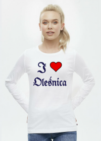 Damska koszulka z dlugim rekawem I love Olesnica