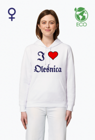 Damska bluza z kapturem eko I love Olesnica